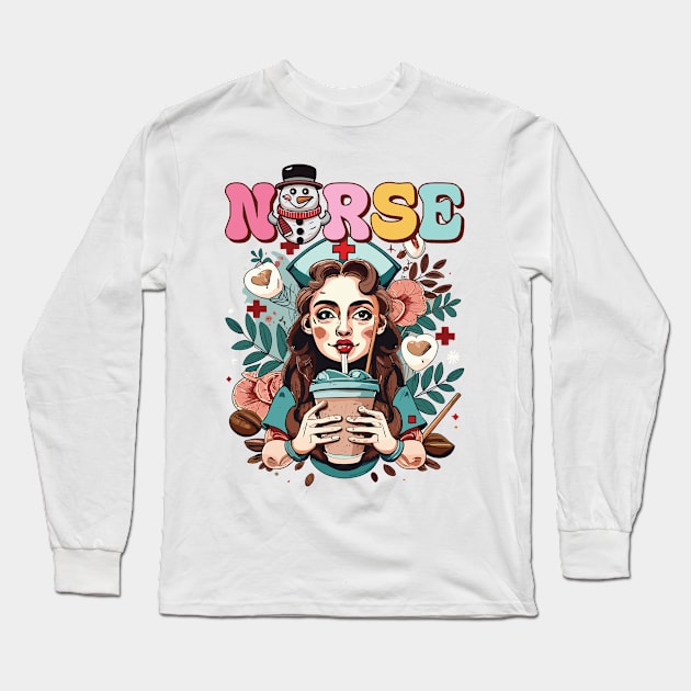 Nurse Christmas Long Sleeve T-Shirt by MZeeDesigns